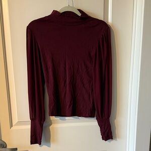 Elegant Burgundy Long Sleeve Top